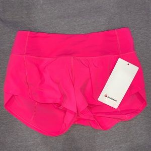 lululemon hot pink speed up shorts
